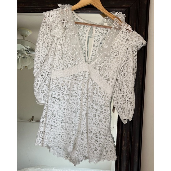 For Love & Lemons Santo Lace Romper - Picture 3 of 5